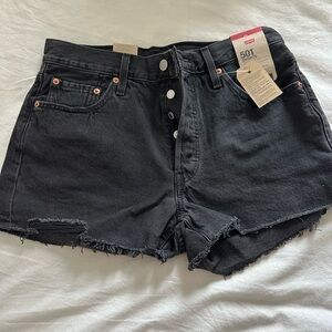 Levi's Black 501 Button-Fly Jean Shorts